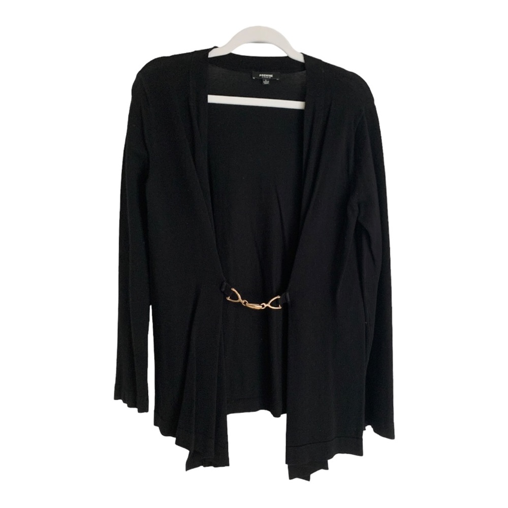 Premise Studio  Knit Open Cardigan Womens Medium Black Long Sleeve Casual